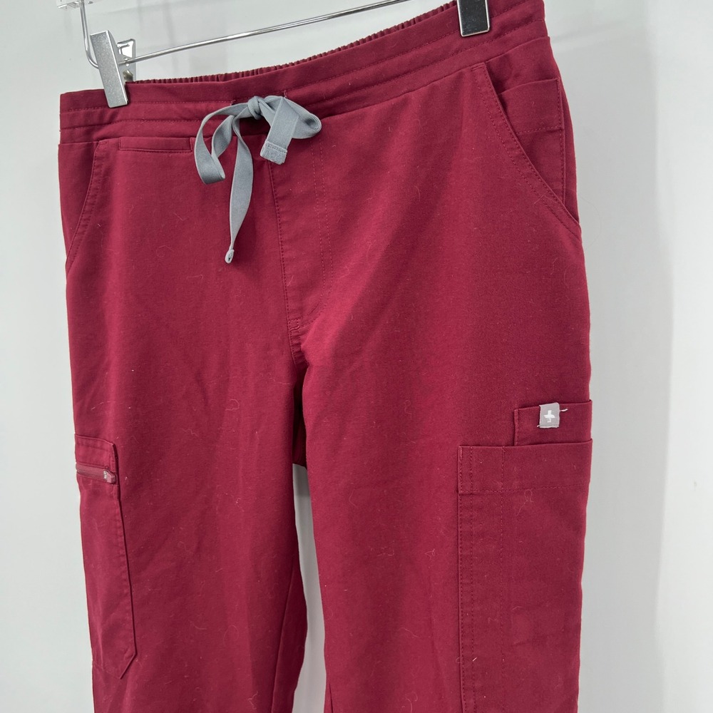 FIGS Yola Skinny High Waisted Scrub Pants Cranberry Red Size XS/P - Picture 4 of 10